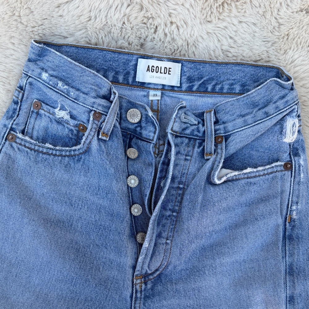 Agolde 90s Pinch Waist High Rise Straight Jeans in Harmonic - Picture 3 of 9